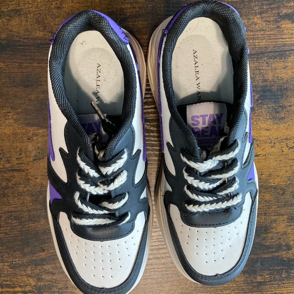 Azalea Wang Purple, Black & White sneakers